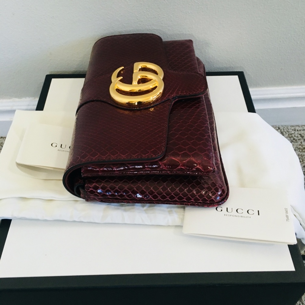 New Authentic Gucci Running Genuine Python Small … - image 7